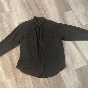 Gap Men's Dark Grey Wool Blend Collared Work Shirt Jacket Size Large